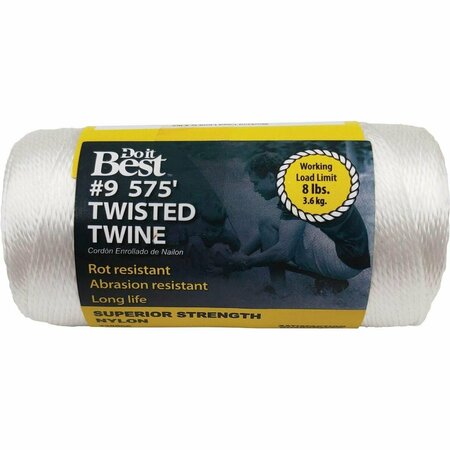 ALL-SOURCE #9 x 575 Ft. White Nylon Twisted Twine 338806